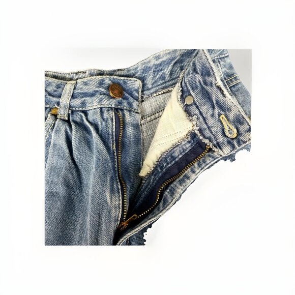 Sasson Vtg High Waisted Pleated Mom Jeans, Size 7, 1980s 80s Light Wash Retro - Picture 5 of 6